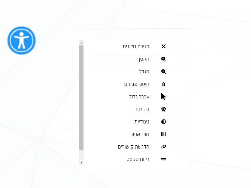 פיתוח סרגל נגישות לאתרים